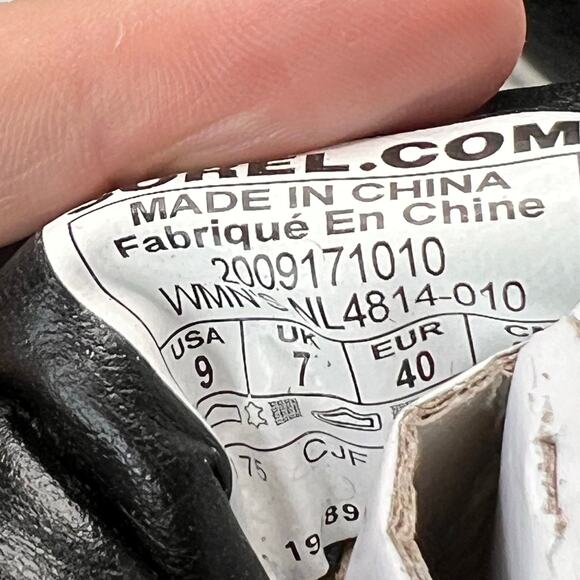 Sorel Brex Heel Lace Waterproof Boot Black/White NL4814-010 Women 9 Tried On - Picture 10 of 11